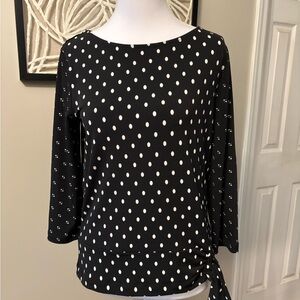 Chico's Black and White Polka Dot Blouse